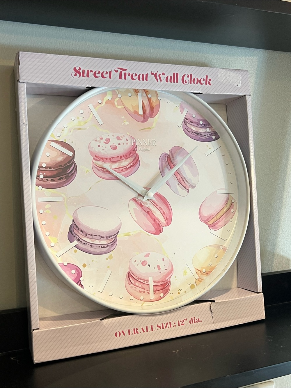 Sweet Treat Wall Clock - Pink Macaron Design